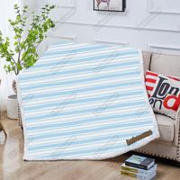 Wholesale Blankets Blue And White Stripes Blanket Summer Kids Adult For Beds Sofa Outdoor Picnic Custom