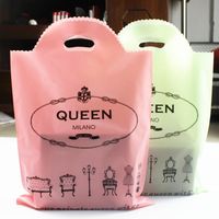 Wholesale Storage Boxes Bins Very Good Quality mm Thickness Queen Design Handle Plastic Bags Fit Clothes Or Gift Packing Shopping