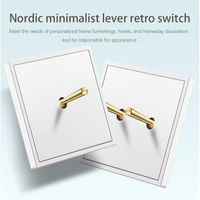 Wholesale Smart Home Control White Wall Vintage Brass Lever Toggle Switch Gang Way Flame Retardant PC Panel Light