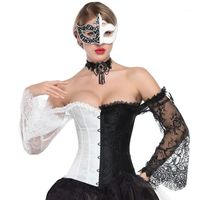 Wholesale Bustiers Corsets Corset Steampunk Women Sexy Party Club Burlesque Gothic Bodice Clothes Long Sleeve Corselet Lace Up Wedding