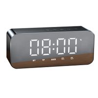 Wholesale Mini Wireless Bluetooth Speaker Small Alarm Clock Portable Bass Music Fm Radio Digital Watch LED Electronic Desktop Clock