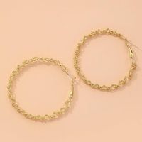 Wholesale Hoop Huggie Vintage Gold Color Big Earring For Women Large Hoops Chinese Design Ladies Ear Fashion Jewelry Party