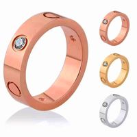 Wholesale Luxury RingsDesigner ring for men and women luxury brand mm mm titanium steel love rings fashion letters women s fav