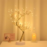 Wholesale Hot LED Night Light Mini Christmas Tree Copper Wire Garland Lamp for Home Kids Bedroom Decor Fairy Lights Luminary Holiday Lamp