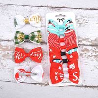 Wholesale 8PCS one Paper card Merry Christmas hairpin hair bow clips kids girls cartoon cute barrette New Year Xmas party butterfly hairpins bowknots headdress H105VI6