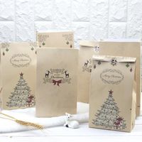 Wholesale Christmas Paper Gift Bags Santa Claus Candy Gifts Sacks Elk Pattern Present Sack Xmas Party Decoration Household Storage Bag NHE10445