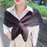 Wholesale Scarves Sweet Crow s Feet Small Shawl With Spring Summer Protection Cervical Spine Knitted Mermaid Shoulder Collar False Women H24