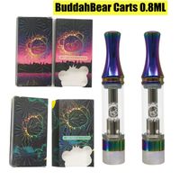 Wholesale Buddahbear Vape Cartridges Buddah Bear Atomizers Thread rainbow carts screw tops ml with Hologram packaging box for Thick Oil Intake mm Empty In Stock