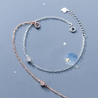 Wholesale Bangle S925 Silver Japanese Simple Girl Zircon Bracelet Sweet Little Fresh Creative Design