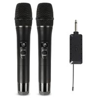 Wholesale Live sound card microphone Wireless one for two professional stage home computer audio universal microphone AA battery