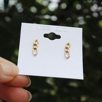 Wholesale Stud pair Gold Silver Color Figaro Chain Earrings Hip Hop Jewelry Boucles D oreilles Stainless Steel