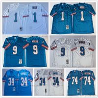 Wholesale NCAA Vintage th Retro College Football Jerseys Stitched White Blue Jersey