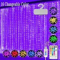 Wholesale 16 Kinds Variable Color Curtain Light String M LED Flashing Fairy Lights Modes Remote Control Hanging Drip Strings Bedroom Dormitory Party Decoration