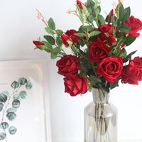 Wholesale Piece Simulation Rose Flowers DIY Handmade Craft Wedding Party Bride Home Decor Decorative Wreaths
