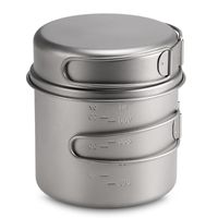 Wholesale Camp Kitchen ML ML Titanium Pot Pan Set Water Cup Mug Super Lightweight Camping Cookware Folding Handle