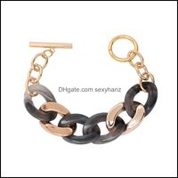 Wholesale Charm Bracelets Punk Acrylic Thick Chain Men Women Candy Color Resin Statement Bracelet Homme Wristband Jewelry Drop Delivery Hceg
