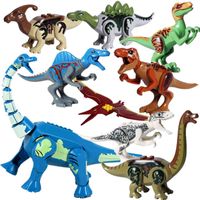 Wholesale 8pcs Jurassic Dino world Tyrannosaurus Rex Wyvern Velociraptor Stegosaurus Building Kits Bolcks Dinosaur figures Raptor Toy