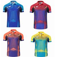 Wholesale New Quick Drying Table Tennis Clothes Men Shirt T shirt with Printing Badminton Uniforms Boys Suits Lapel