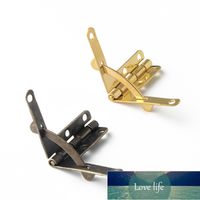 Wholesale 2pcs Gold woodwork hinge antique Close Lift Up Stay Support rod Hinges for wooden Box Cabinet Door Decor furniture accessories
