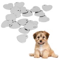 Wholesale Bangle DIY Pet ID Tag Stainless Steel Heart Shape Dog Cat Name With Hole Love