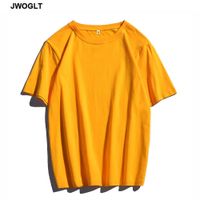 Wholesale Summer New Cotton Soft Mens T Shirts Casual Short Sleeve O Neck Regular Fit Black White Yellow Basic Tops Tees M XL