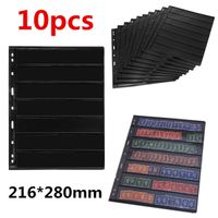 Wholesale 10PCS Stampspage Black Side Stamp Page of Stamp Album PVC loose leaf Inners of Collection Stamps Holders Sheets PCCB