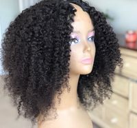 Wholesale Afro Kinky Curly U Part Wig Human Hair Wigs Brazilian Virgin V Upart b c clip ins Coily Hair x4 quot ushape glueless For Black Woman density