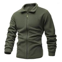 Wholesale Men s Jackets Double faced Fleece Tactical Men Style Stand Collar Zipper Coats Male Solid Color Windproof Warm Combat Jacket