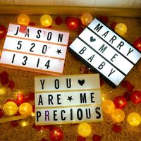 Wholesale Night Lights LED Combination Light Box Table Desk Lamp DIY Letters Symbol Cards Decor USB Battery Powered Letter Message Board
