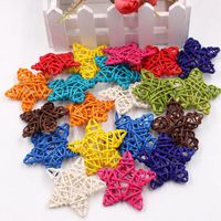 Wholesale 5pcs Artificial Straw Ball For Wedding Decoration Birthday Party Supplies Rattan Stars Ornament Home Decor Decorative Flowers Wreaths
