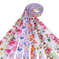 Wholesale 5 quot Heat transfer floral FOE fold over elastic printed flower ribbon for DIY hair ties accessory welcome custom order