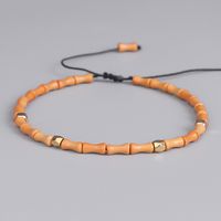 Wholesale Vintage Olive Nut Bamboo Handmade Charm Bracelets Jewelry Copper Beads Woven Bracelet For Women Men Party Gift