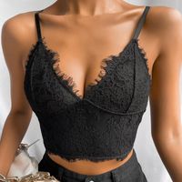 Wholesale Camisoles Tanks Sexy Women Lace Crochet Bralette Bralet Bra Bustier Crop Top Floral Cami Female Padded Tank Tops Black White