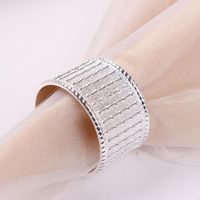 Wholesale Napkin Rings Zinc Alloy Die Casting Bead Curtain Ring Section Buckle For El Kitchen Golden Silver Table Decoration