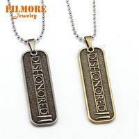 Wholesale Filmore Game Necklace Jewelry Ghost Name Dishonored Logo Bead Chain Military Tags Army Tag Key Pendant Necklaces