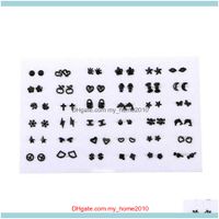 Wholesale Charm Jewelry36 Pairs Of Womens Mixed Style Set Cross Heart Star Bow Knot Plastic Earrings Childrens Birthday Gift Jewelry Party J0526 Drop