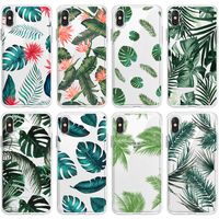 Wholesale Colorful Flower Floral Leaf Phone Cases Banana Leaves IMD Case Forest Green Soft Tpu Cover for Apple PLUS XR X MAX PRO