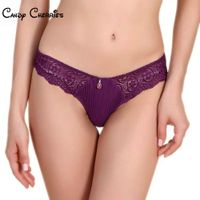 Wholesale Candy Candles Women Sexy Edges Panties String Underwear Low Tail Cat Letters Lingerie Women s Crystal Winkle Sheer Knickers