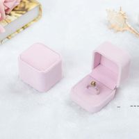 Wholesale newVelvet Jewelry Storage Boxes Earring Display Organizer Square Elegant Wedding Ring Case Necklace Container Gift Box EWE5740