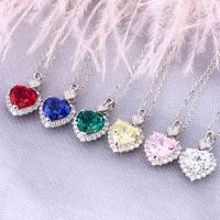 Wholesale Cultivate Caibao Jewelry S925 Silver Pendant Necklace with Mosangshi Ocean Heart Women s Gift Style