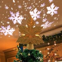 Wholesale LED Christmas Tree Topper Star D Top Light Projection Lamp Sequin Christmas Party Decoration for Home Bar Cafe Restaurant