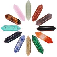 Wholesale Natural Stone Hexagon Prism Charms Rose Quartz Tiger s Eye Opal Pendant accessories Chakras Gem Stone fit earrings necklace making assorted