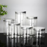 Wholesale 30 ml Plastic Jars Transparent PET Storage Cans Boxes Round Bottle with Plastic Aluminum Lids Food Canisters
