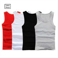 Wholesale 3Pcs cotton Mens Sleeveless Top Muscle Vest Cotton Undershirts O Neck Gymclothing Asian size Casual Shirt Underwear T190828