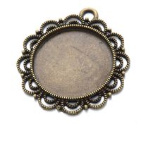 Wholesale Crown Time Accessories Diy Inner Diameter mm Lace Round Alloy Base Key Ring Pendant