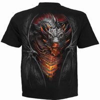 Wholesale Dragon pattern men s D printed T shirt visual impact party top streetwear punk gothic round neck high quality American muscle style short sleeves