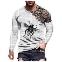 Wholesale Men s T Shirts Feitong Men T Shirts Oversized Autumn Winter Casual Fashion Printed O Neck Long sleeved Cotton Clothing Tops Tee