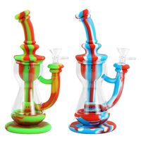 Wholesale Incycler dab rig water bong pipe glass bongs silicone hookahs smoking pipes for cigarette