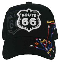 Wholesale brand new Route Los Angel Chicago route map Ball Cap Black