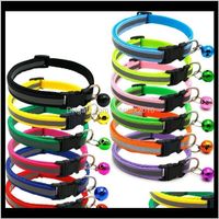 Wholesale Leashes Breakaway Cat Dog With Bells Reflective Nylon Collar Adjustable Pet Collars For Cats Or Small Dogs Colors Wpngv Etlhh